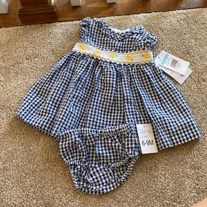 NWT Blue gingham dress-smocked